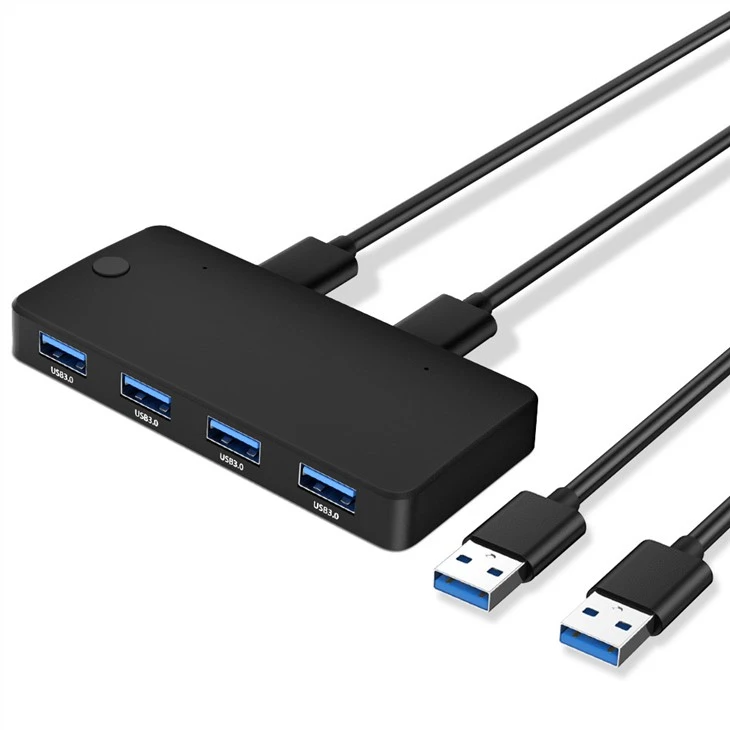 USB KVM Switch Box 2 Dalam Berbagi 4 Perangkat USB