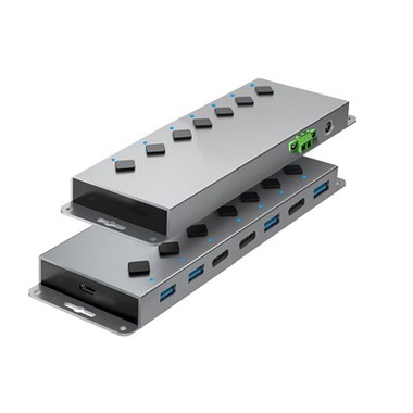 Port HUB 7 Industri Baru, 4xUSB A 3x USB C Dengan Daya DC12V
